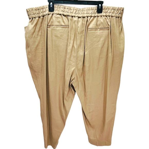 Calvin Klein Woven Tapered Cropped Pants Khaki Linen Blend Womens Plus 3X NWT‎ - Picture 4 of 6